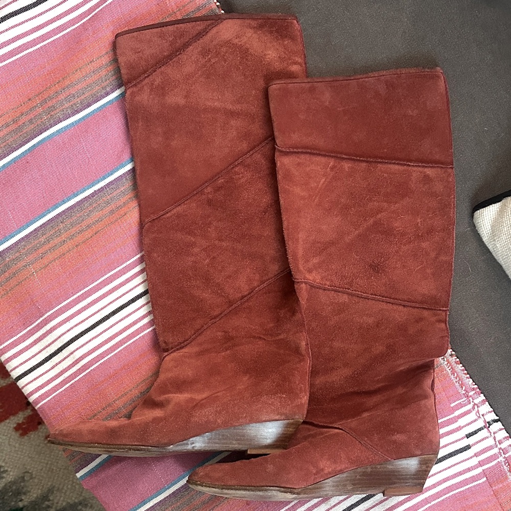 Vintage Anne Klein Suede Knee High Boots Size 9.5 N